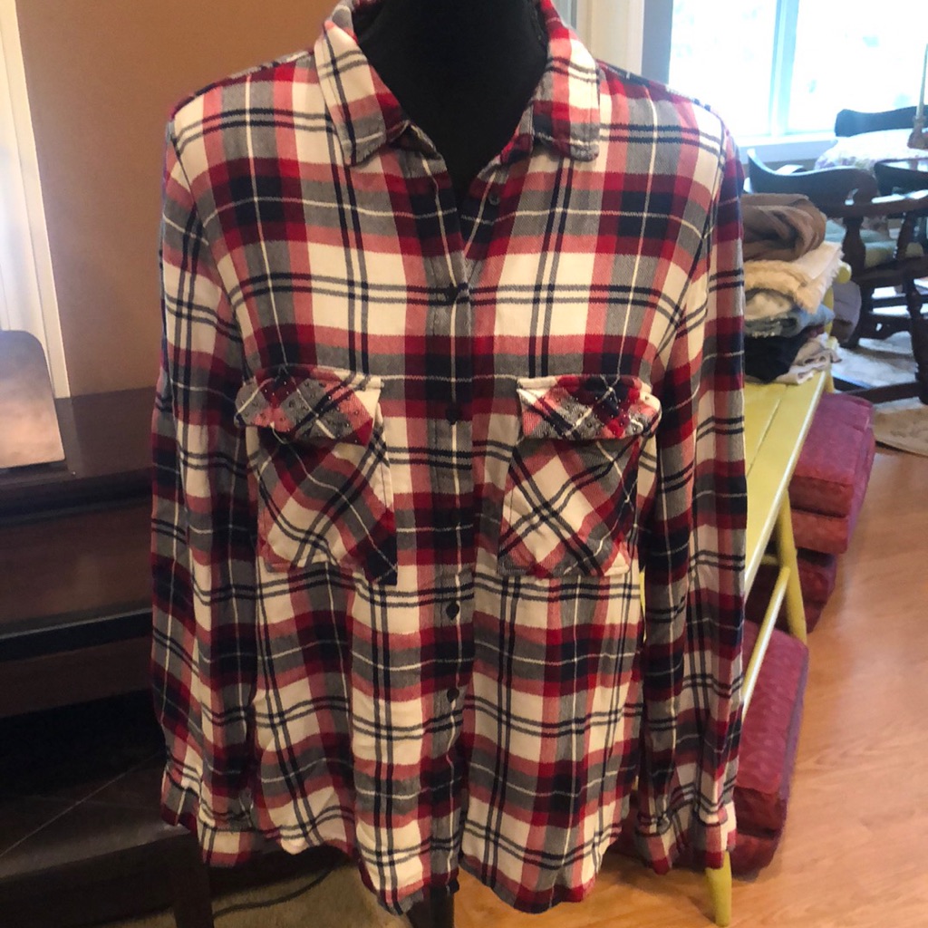 Zara Basic Plaid Button Front Shirt